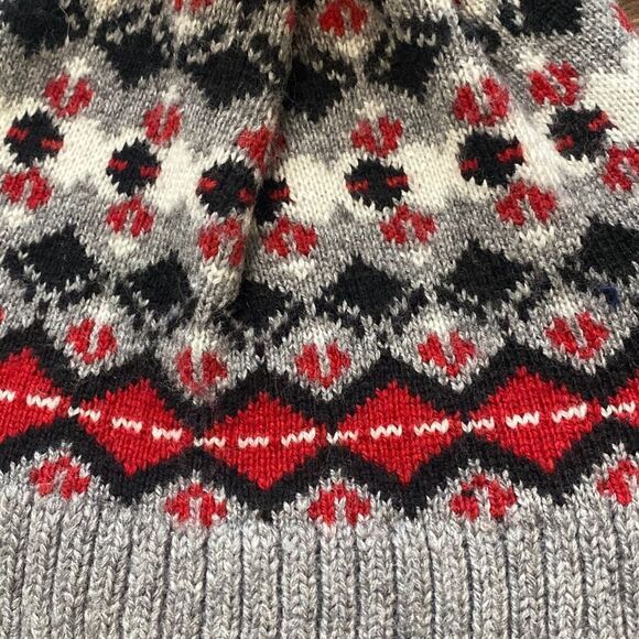 Vera Bradley beanie toboggan pom Pom red gray black winter - Picture 2 of 7